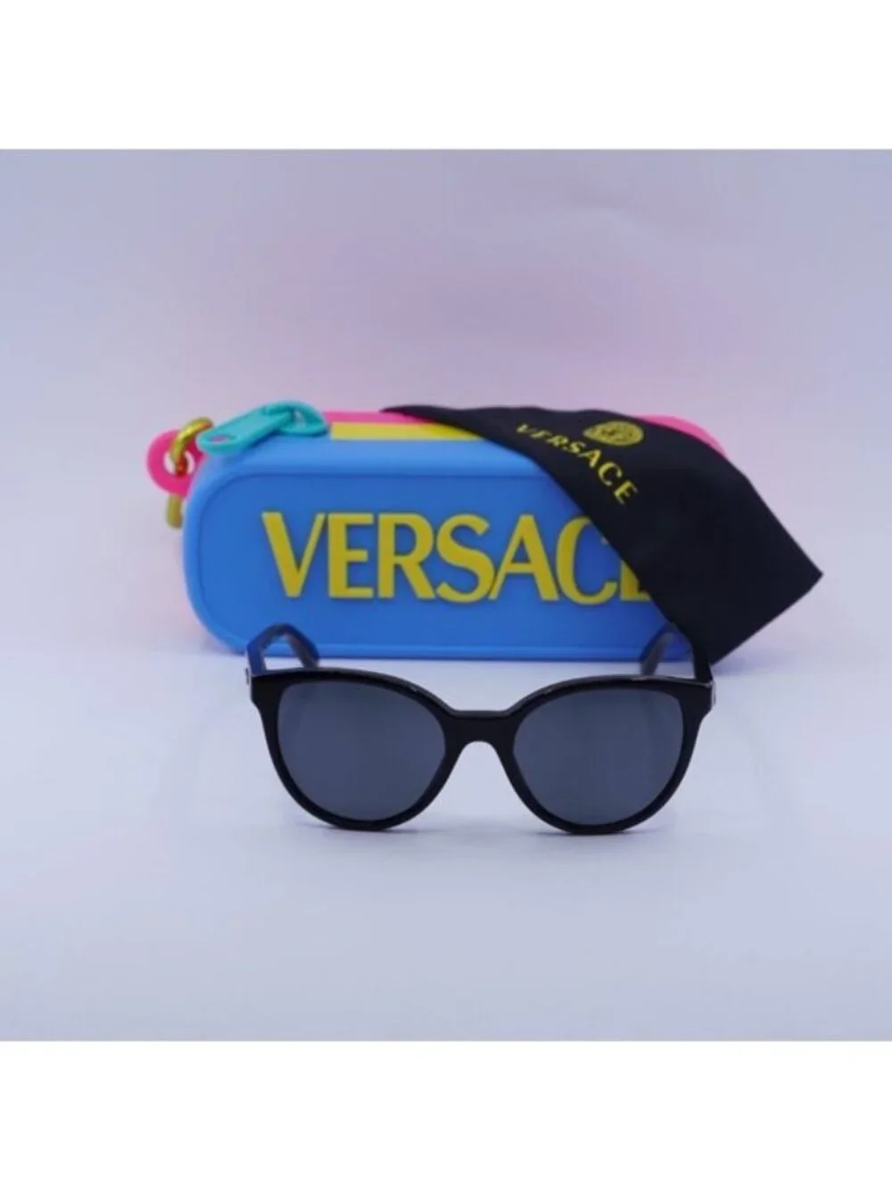 Versace Kids VK4427U GB1/87 Cat Eye Sunglasses - Black/Dark Grey